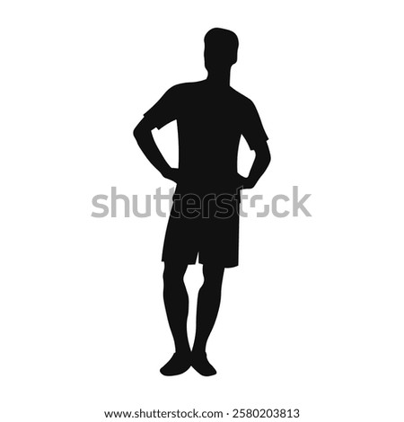 Vector silhouette of man, boy