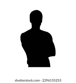 Vector silhouette of a man in a business suit standing, black color isolated on white background.Full length front, back silhouette of man.Set of businessmen vector silhouettes.