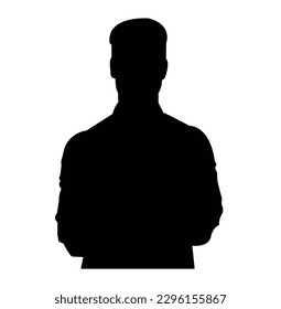 Vector silhouette of a man in a business suit standing, black color isolated on white background.Full length front, back silhouette of man.Set of businessmen vector silhouettes.