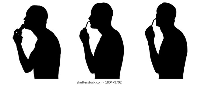 Vector silhouette of man in different situations.
