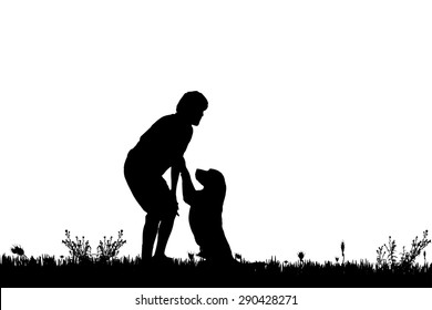 Dog Owner Playing Stock Illustrations, Images & Vectors | Shutterstock