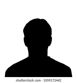 Vector silhouette of  man,  head profile avatar, business people, black color,  isolated on white background