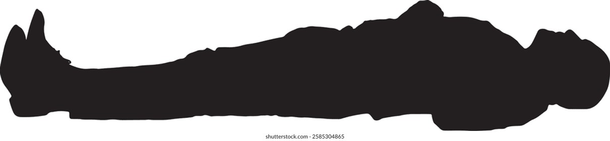 vector; silhouette man lying on the floor looking up