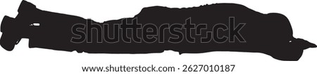  vector silhouette, man lying on the floor face down