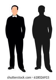 Vector Silhouette Man Manager Stock Vector (Royalty Free) 618027038