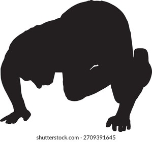 vector, Silhouette of a man on all fours staring at the ground