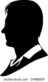 Vector silhouette of man on white background