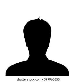 Vector silhouette of man on white background.