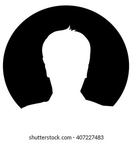 Vector silhouette of man on white background.