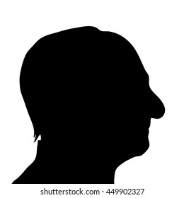 Vector silhouette of man on white background.