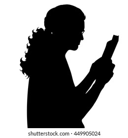 Vector silhouette of man on white background.