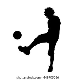 Vector silhouette of man on white background.