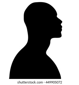 Vector silhouette of man on white background.