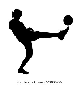 Vector silhouette of man on white background.