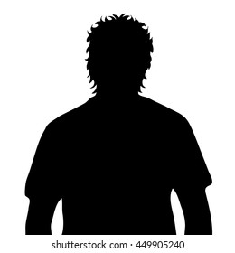Vector silhouette of man on white background.