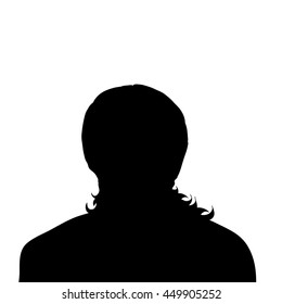 Vector silhouette of man on white background.
