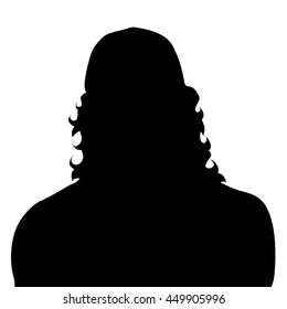 Vector silhouette of man on white background.