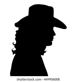 Vector silhouette of man on white background.