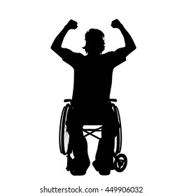 Vector silhouette of man on white background.