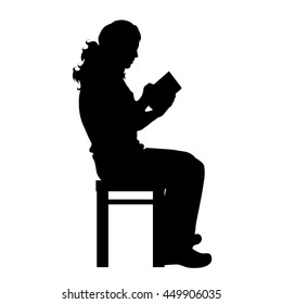 Vector silhouette of man on white background.