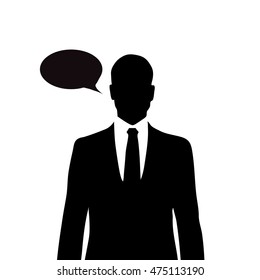 Vector silhouette of man on white background.