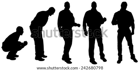Vector silhouette of a man on white background.