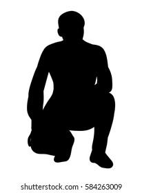 Bodybuilder Black On White Background Vector Stock Vector (Royalty Free ...