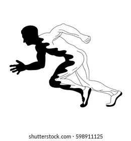 Vector silhouette of man. Sport.