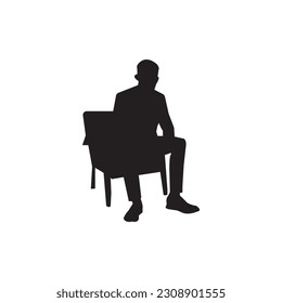 Silhouette vectorial, de pie, de color negro, aislado en fondo blanco