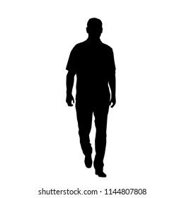 Vector silhouette of man  standing, business people, black color,  isolated on white background