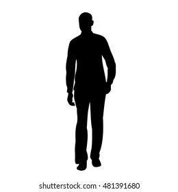 vector, silhouette man walking