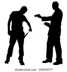 Vector Silhouette Of A Man Who Gives A Bribe.