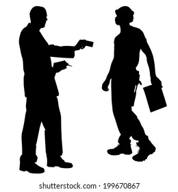 Vector Silhouette Of A Man Who Gives A Bribe.