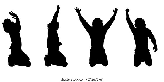 Vector silhouette of a man who meditates.