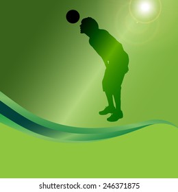 Vector silhouette of a man who plays football.
