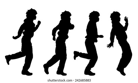 Vector silhouette of a man who runs.