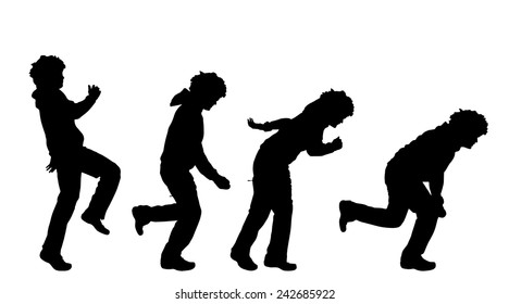 Vector silhouette of a man who runs.