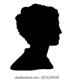 Vector silhouette of a man's head on a white background. Symbol of male.