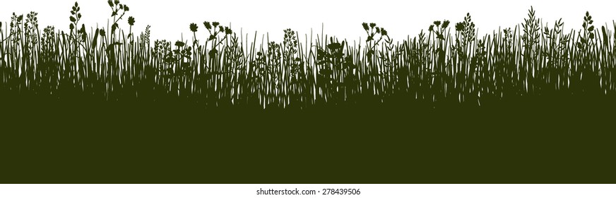 vector silhouette meadow