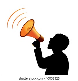 Vector Silhouette Megaphone Stock Vector (Royalty Free) 40032325 ...