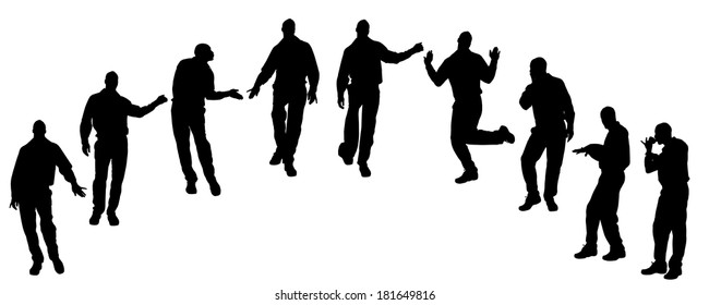 Vector silhouette of men who are homosexual.