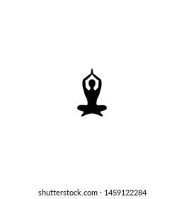 vector silhouette of men yoga meditation poses