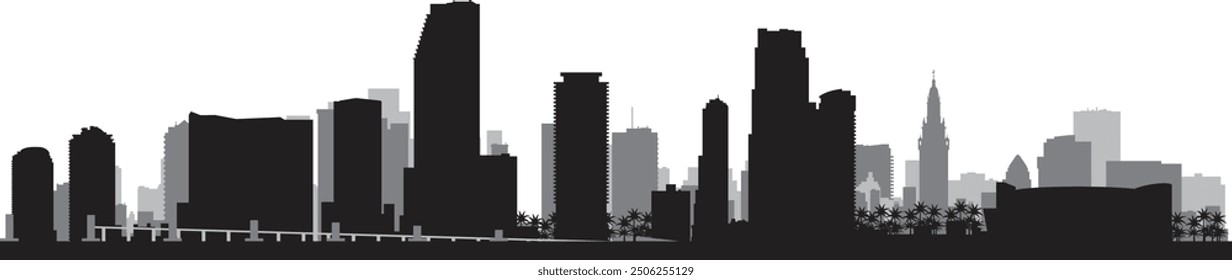Vector silhouette of Miami prepared and cleaned
