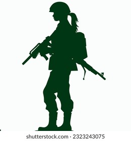 Silueta vectorial de un soldado militar