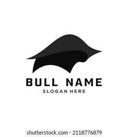 vector silhouette of modern bull logo design
