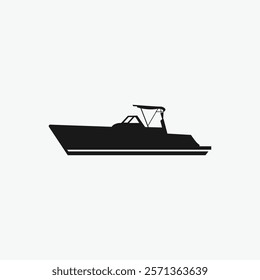 Vector Silhouette of a Modern Fishing Boat