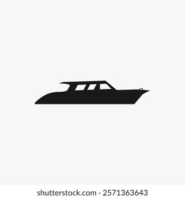 Vector Silhouette of a Modern Fishing Boat