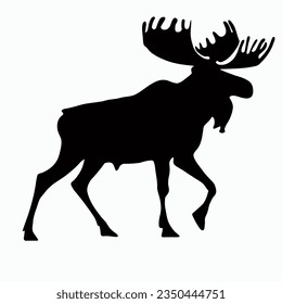 Silhouette vectorial de Moose, Majestic Moose Graphic para la vida silvestre y los diseños forestales