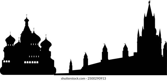 Vector silhouette of Moscow prepared and cleaned