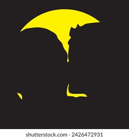 vector silhouette of mother and child love in circle shape
​